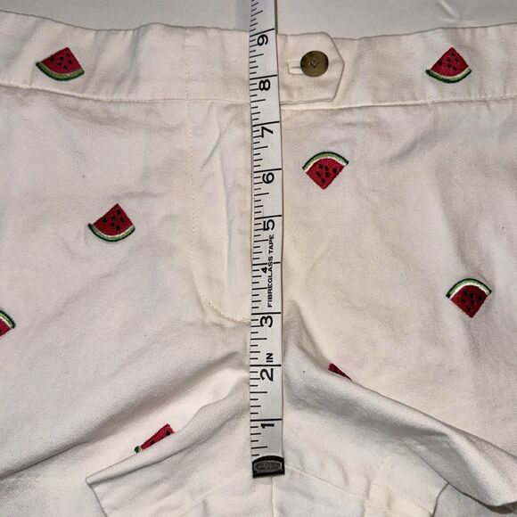 JCrew 100% Cotton Watermelon Embroidered Shorts, Size 8 - Picture 3 of 7